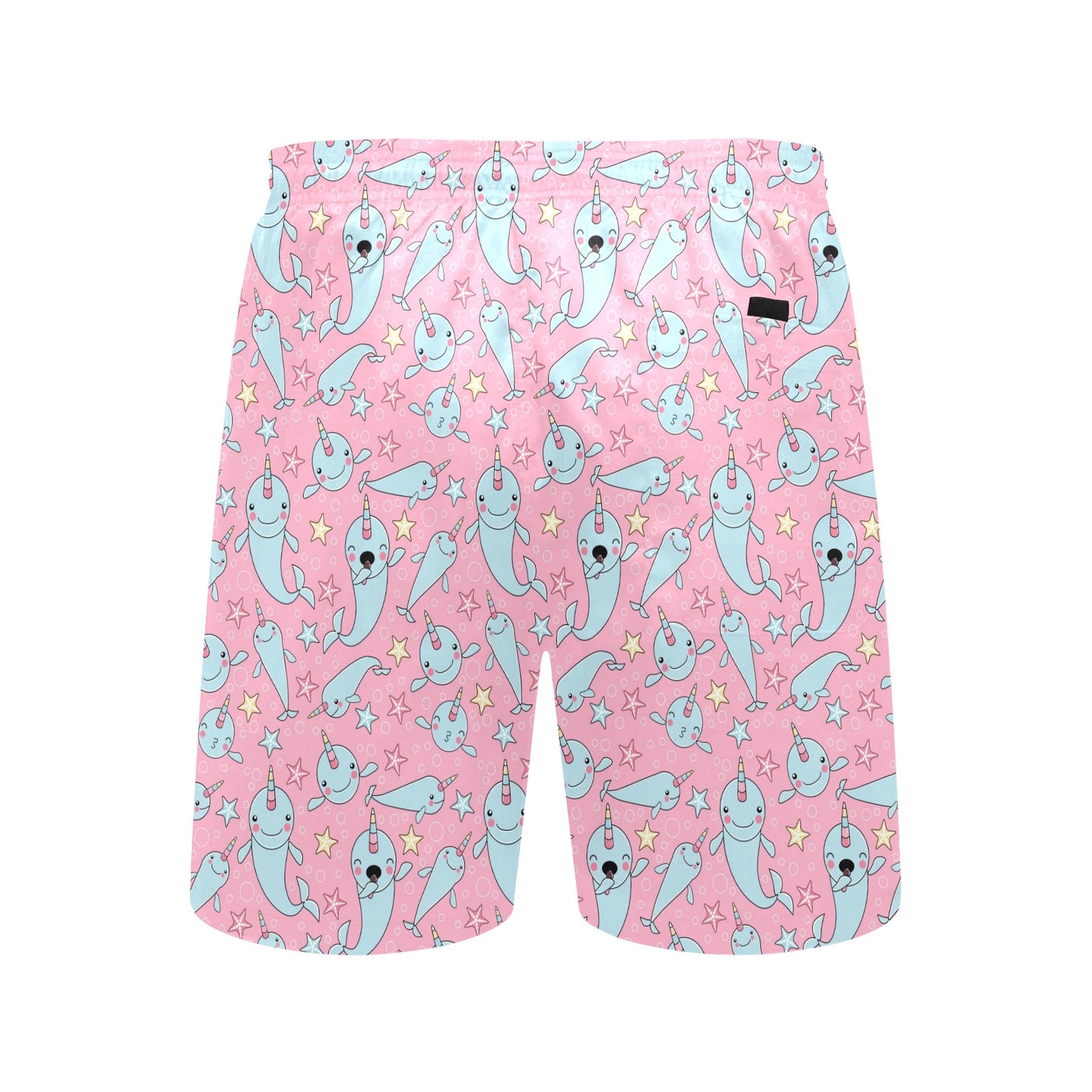 Narwhal Cartoon Cute Print Men's Swim Trunks Beach Shorts