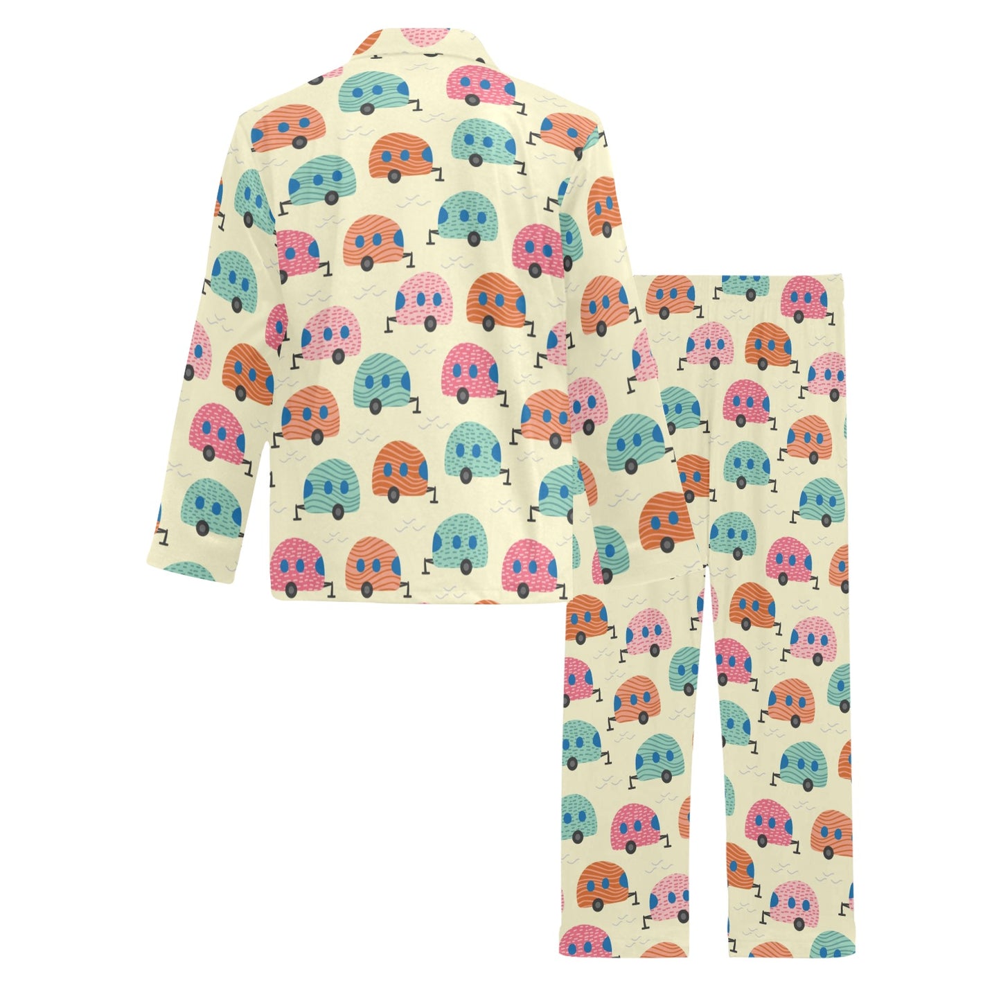 Camper Pattern Print Design 06 Men's Long Pajama Set