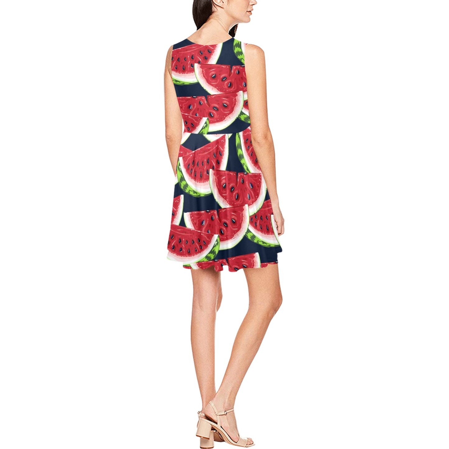 Watermelon Pattern Print Design WM011 Sleeveless Dress
