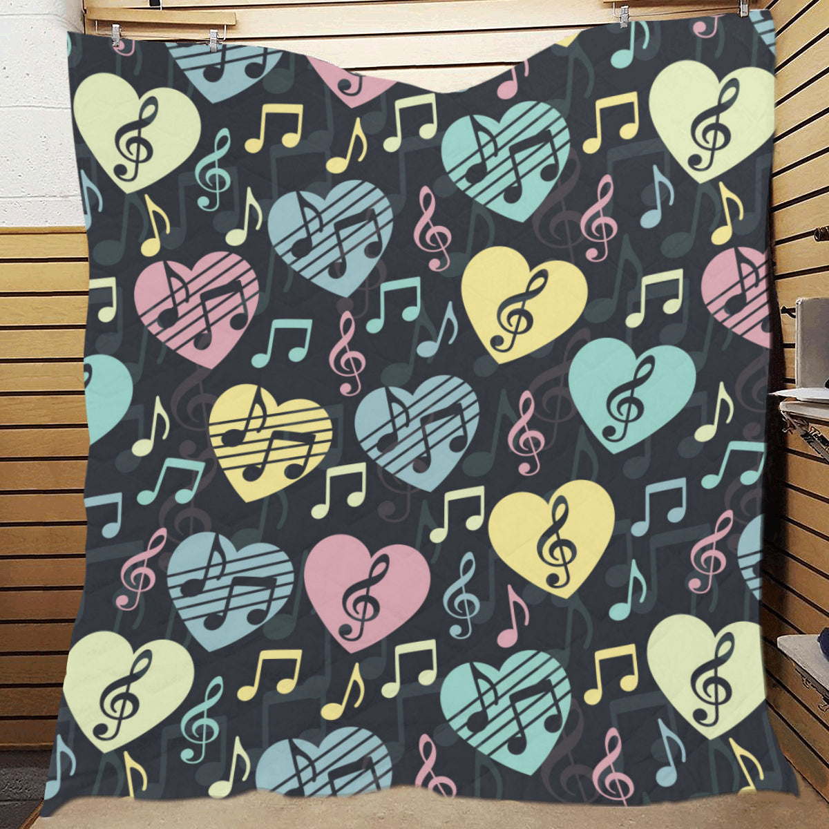 Music note Pattern Print Design A03 Premium Quilt