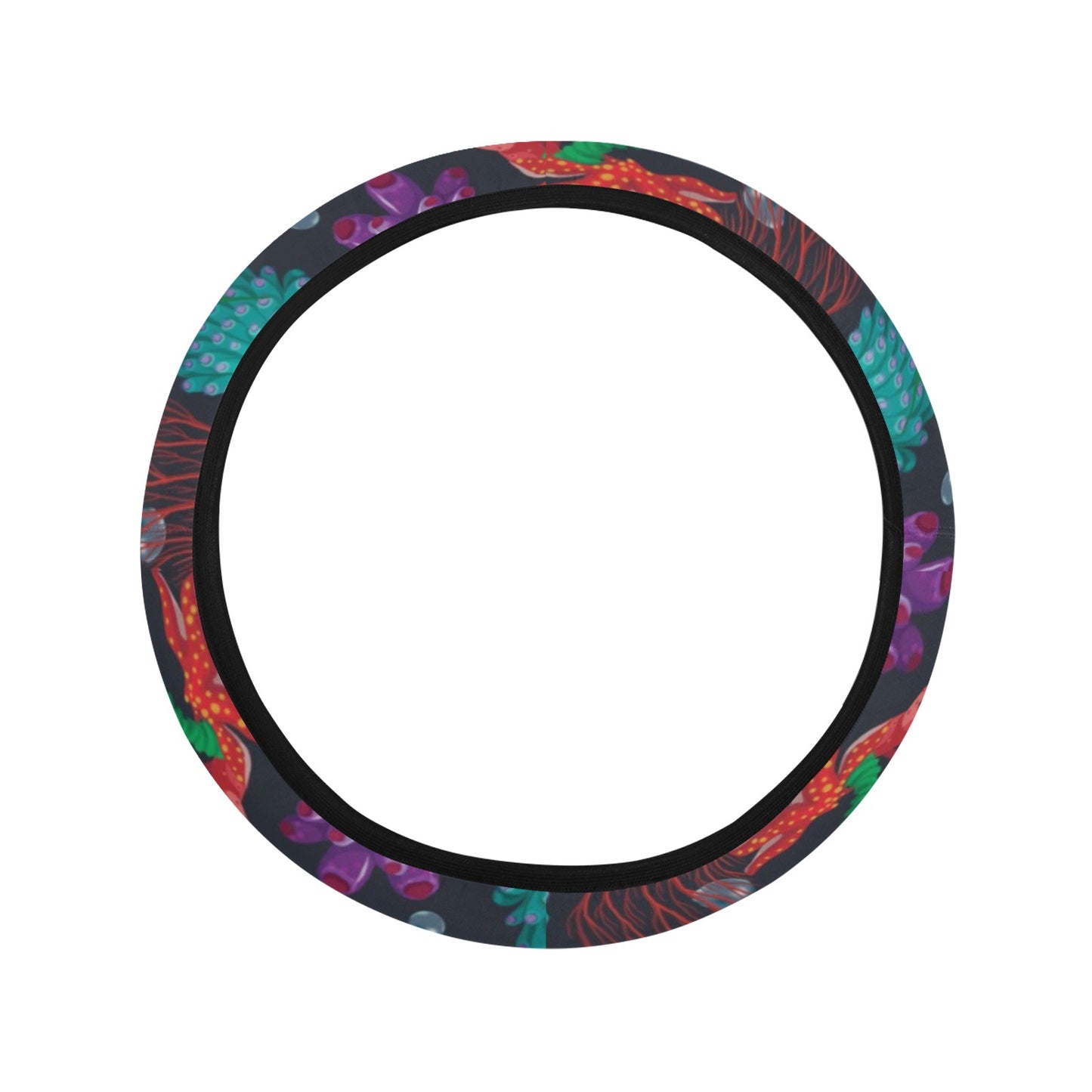 Underwater Cute Print Design LKS303 Steering Wheel Cover with Elastic Edge