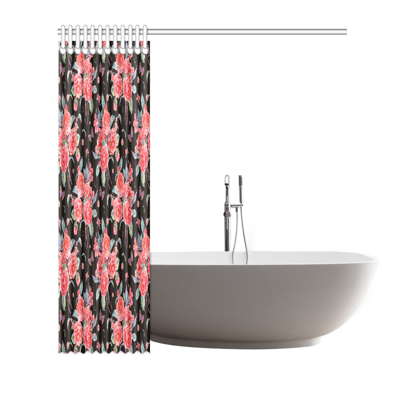 Camellia Pattern Print Design CM03 Shower Curtain