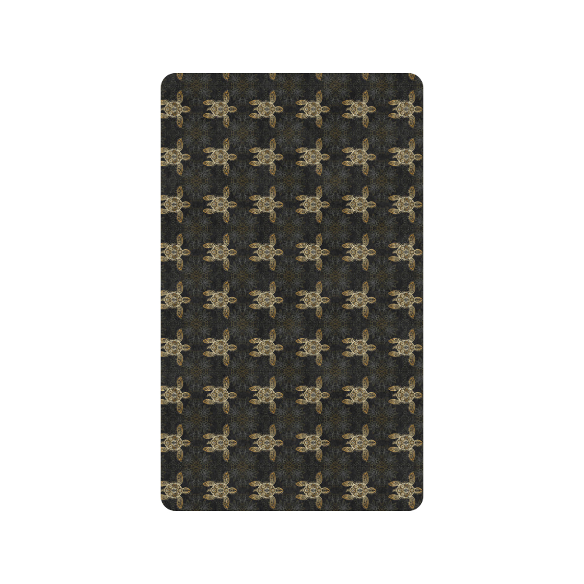 Gold Tribal Turtle Polynesian Design Rubber Doormat