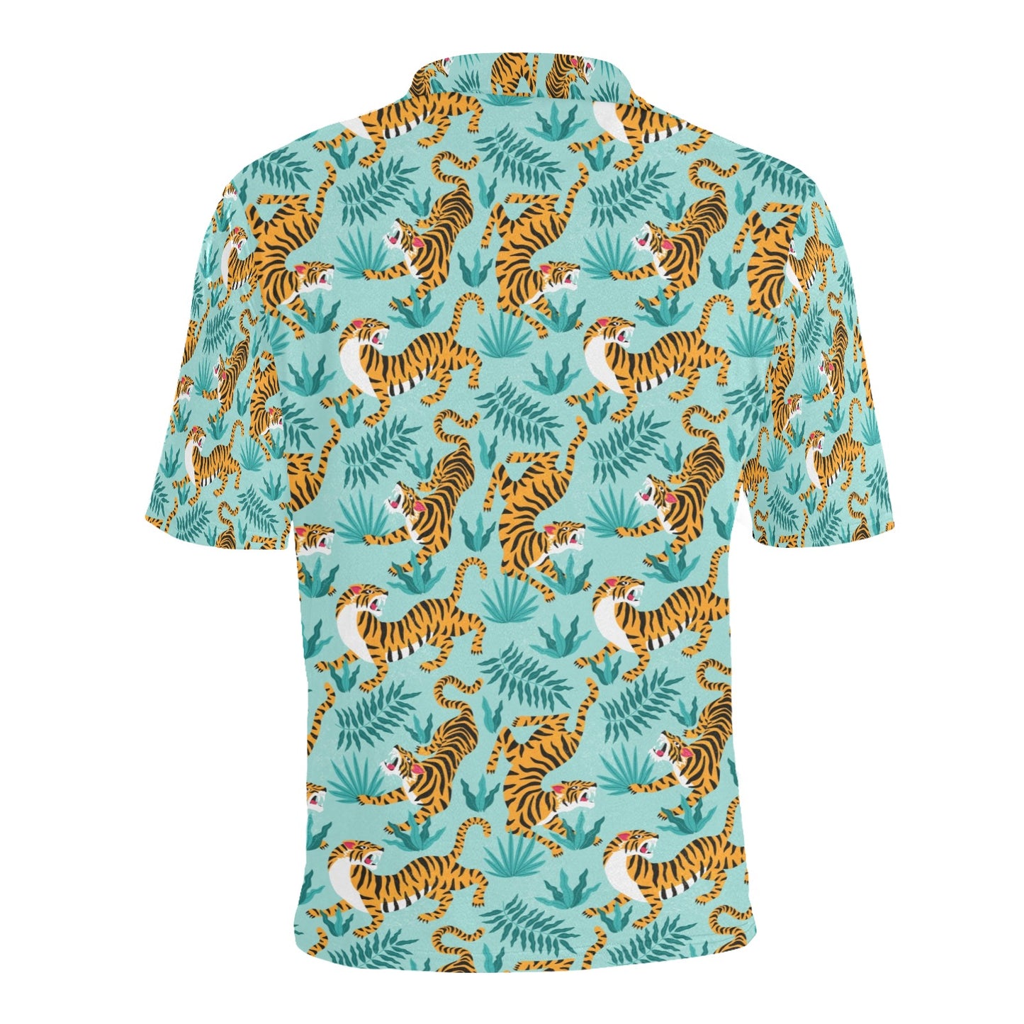 Tiger Print Design LKS304 Men Polo Shirt