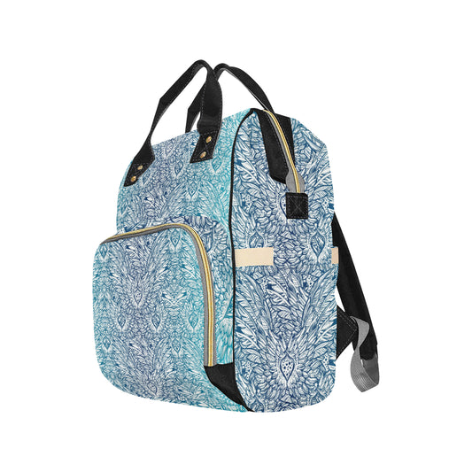 Angel Wings Boho Design Themed Print Diaper Bag Backpack