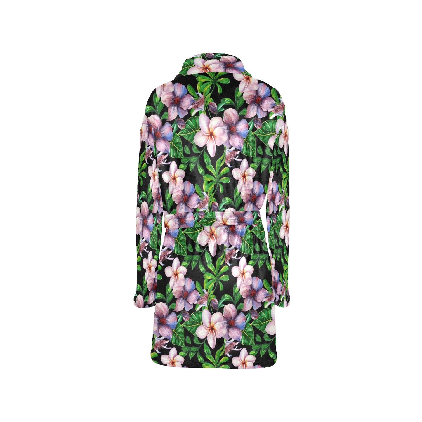 Plumeria Pattern Print Design PM01 Women's Fleece Robe