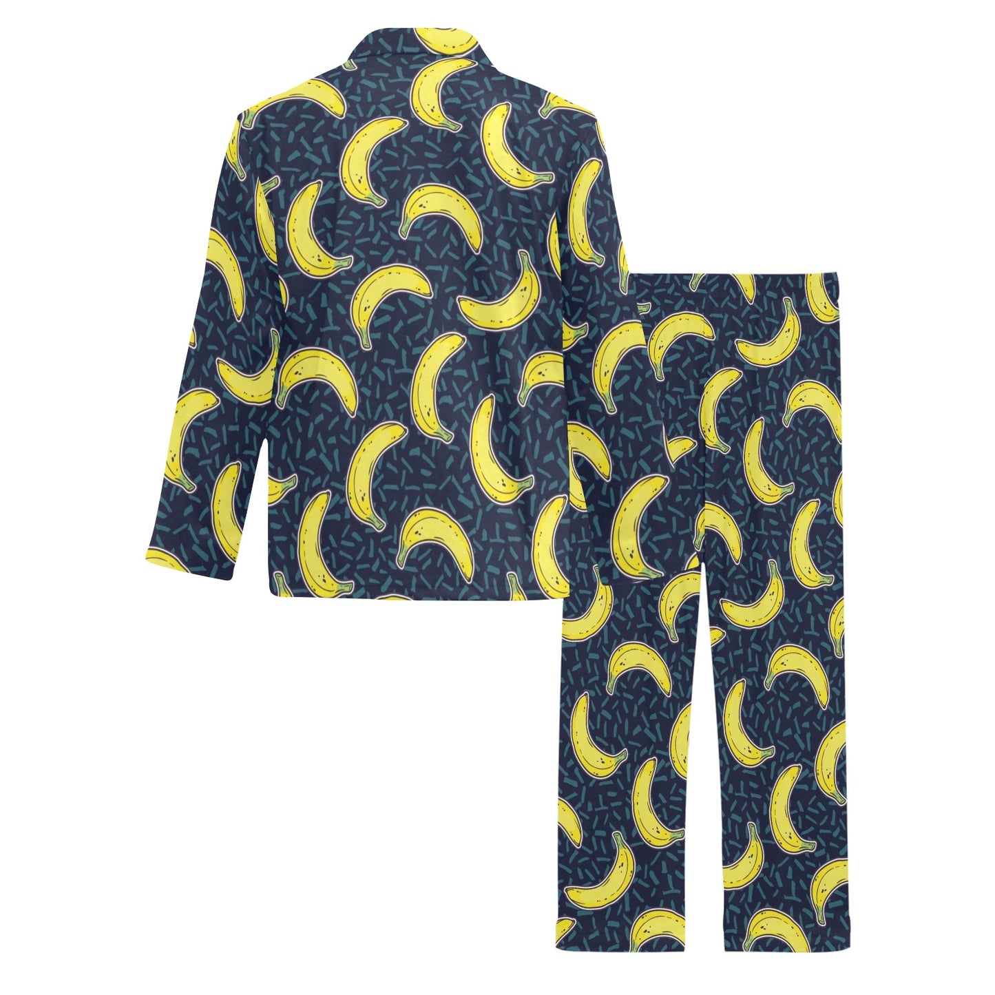 Banana Pattern Print Design BA09 Men's Long Pajama Set