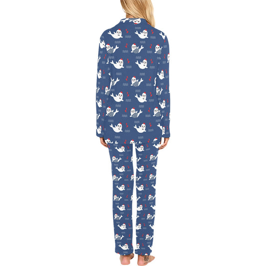 Sea Lion Print Design LKS403 Women's Long Pajama Set