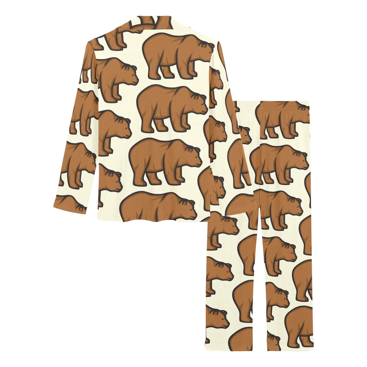 Bear Pattern Print Design BE05 Women's Long Pajama Set