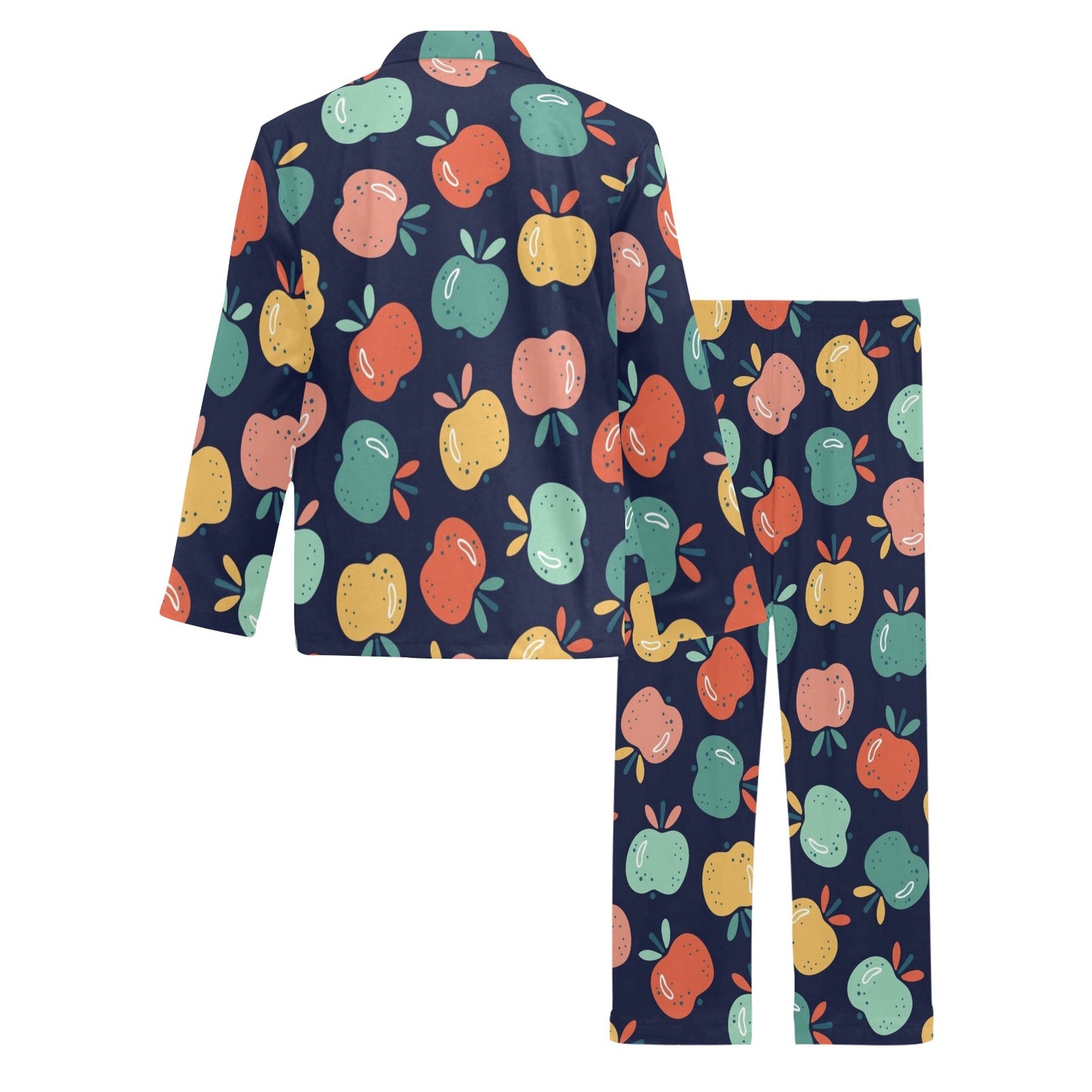 Apple Pattern Print Design AP09 Men's Long Pajama Set
