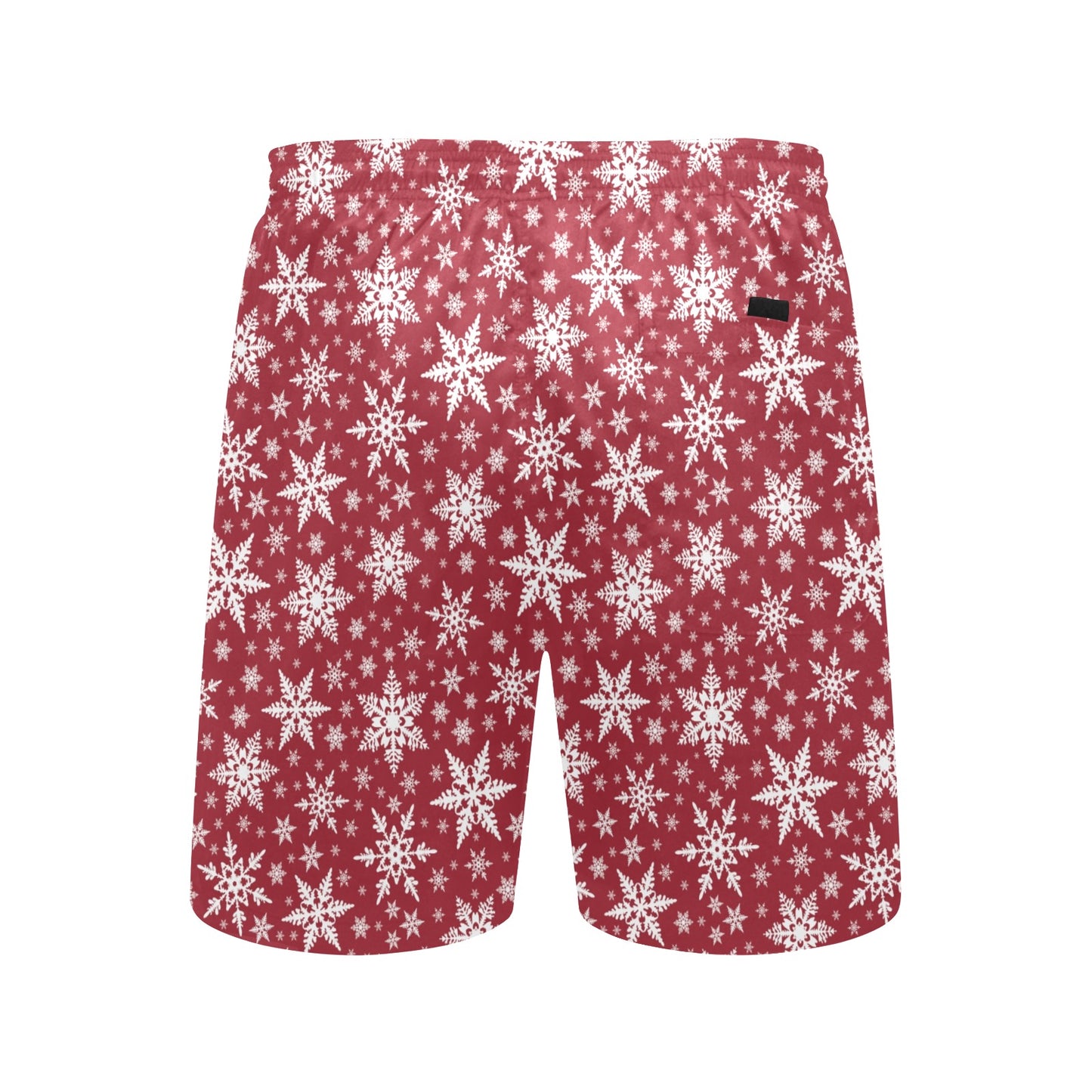 Snowflake Red Print Design LKS302 Men's Swim Trunks Beach Shorts