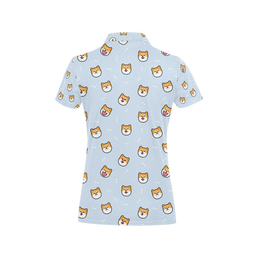 Shiba Inu Print Design LKS3012 Women's Polo Shirt