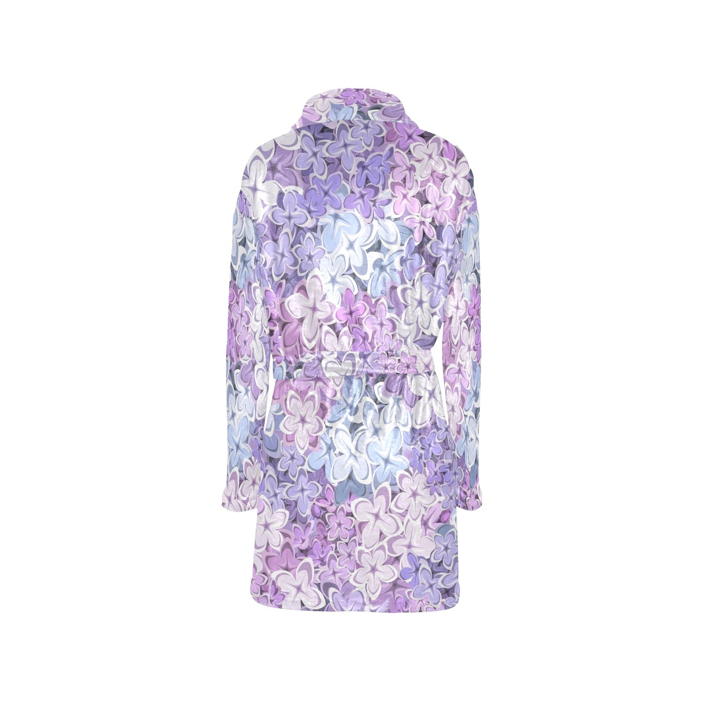 Lilac Pattern Print Design LI01 Women's Fleece Robe