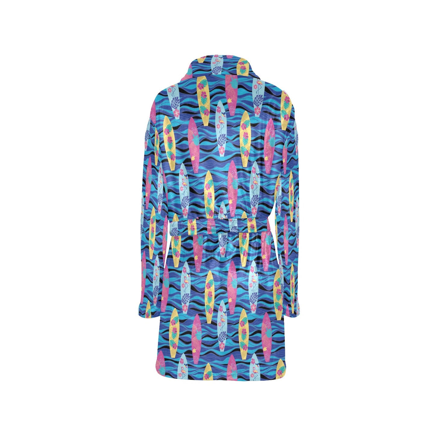 Surfboard Print Design LKS304 Women's Fleece Robe