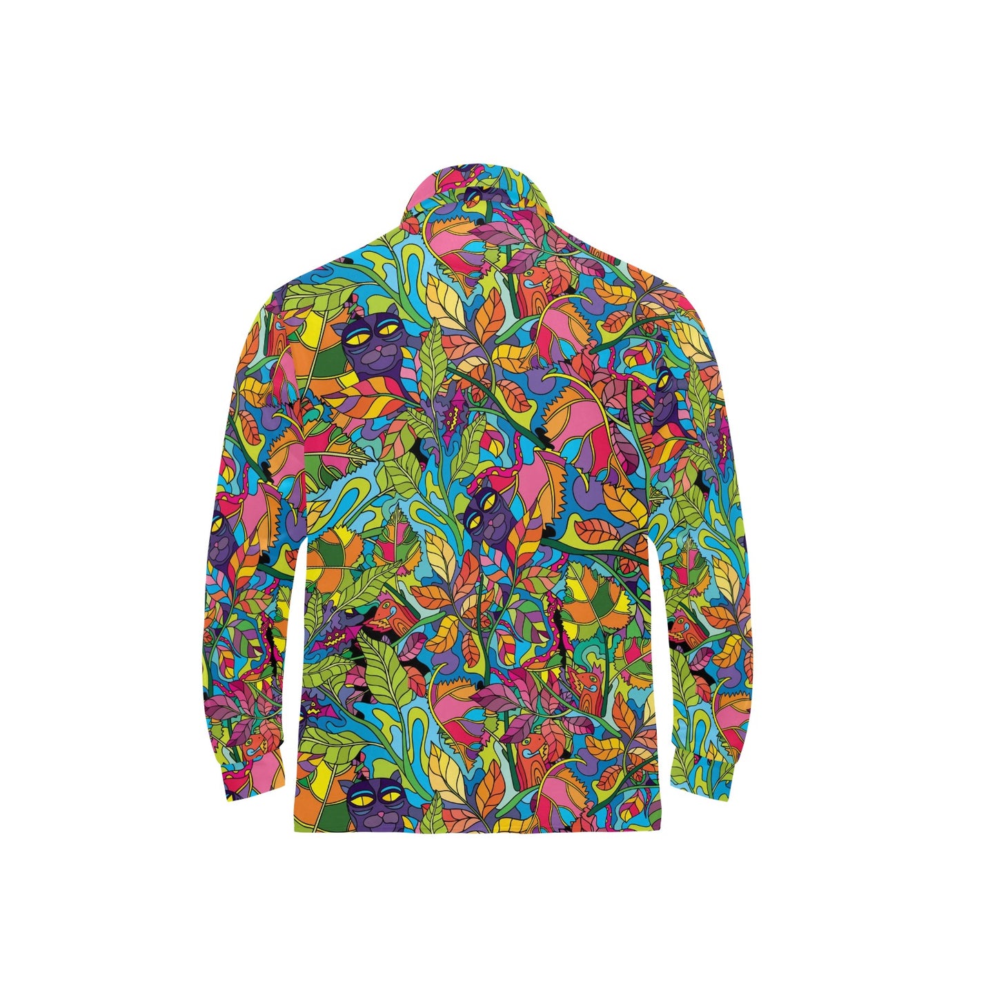 Trippy Print Design LKS301 Long Sleeve Polo Shirt For Men's