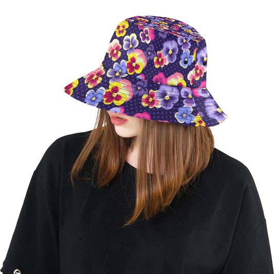 Pansy Pattern Print Design PS04 Unisex Bucket Hat