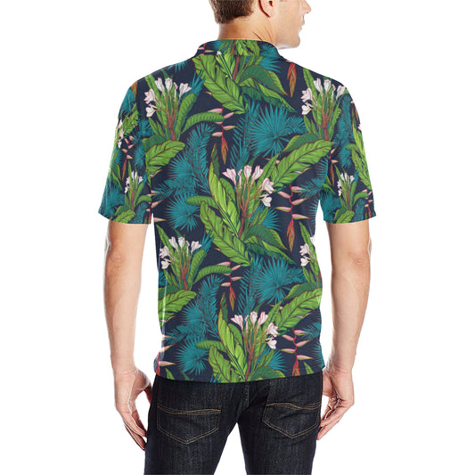 Rainforest Pattern Print Design RF01 Men Polo Shirt