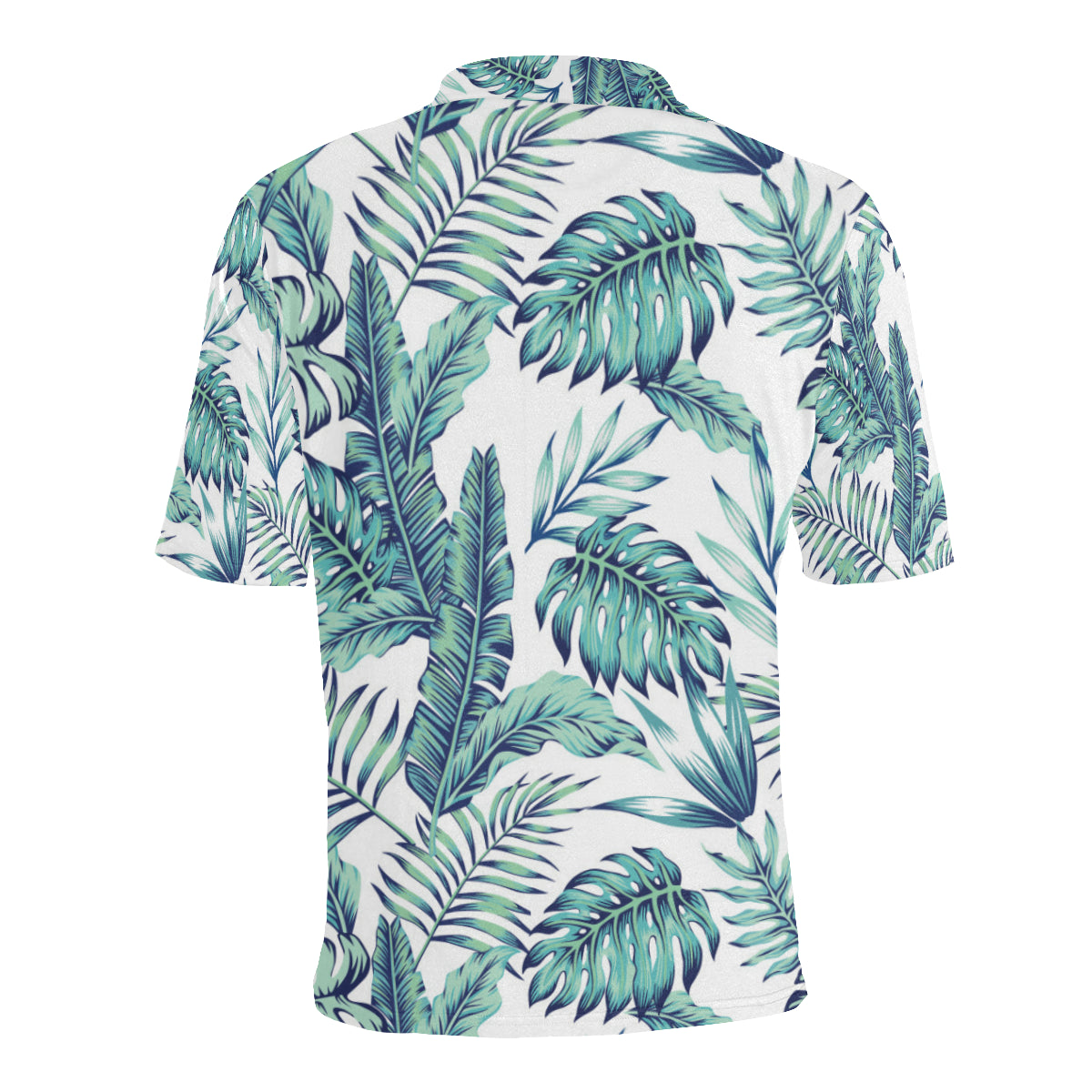 Pattern Tropical Palm Leaves Men Polo Shirt