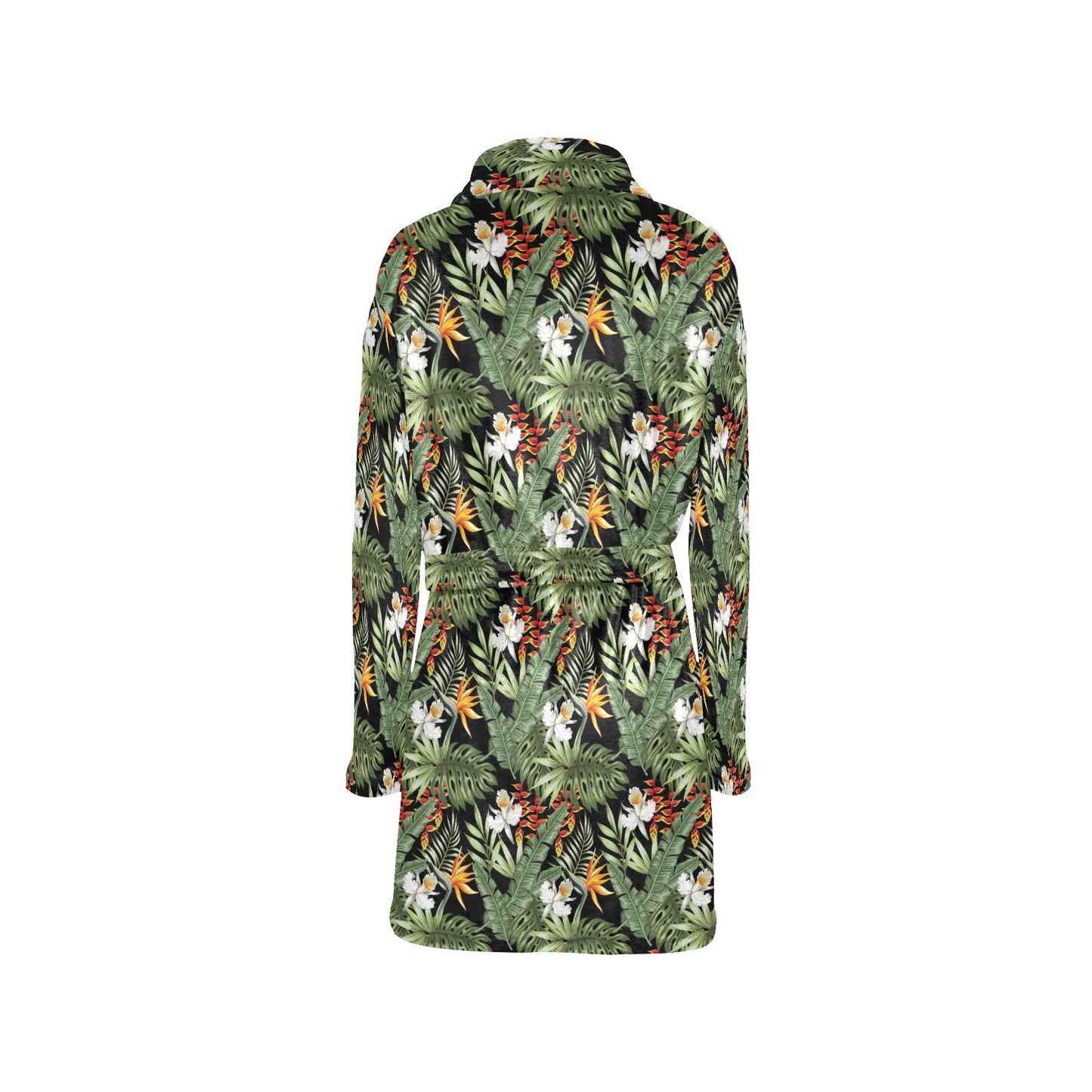Bird Of Paradise Pattern Print Design 02 Women's Fleece Robe