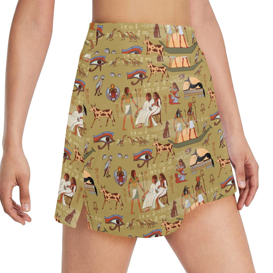 Ancient Greek Classic Pattern Design LKS305 17" Golf & Pickleball Skort with Pockets