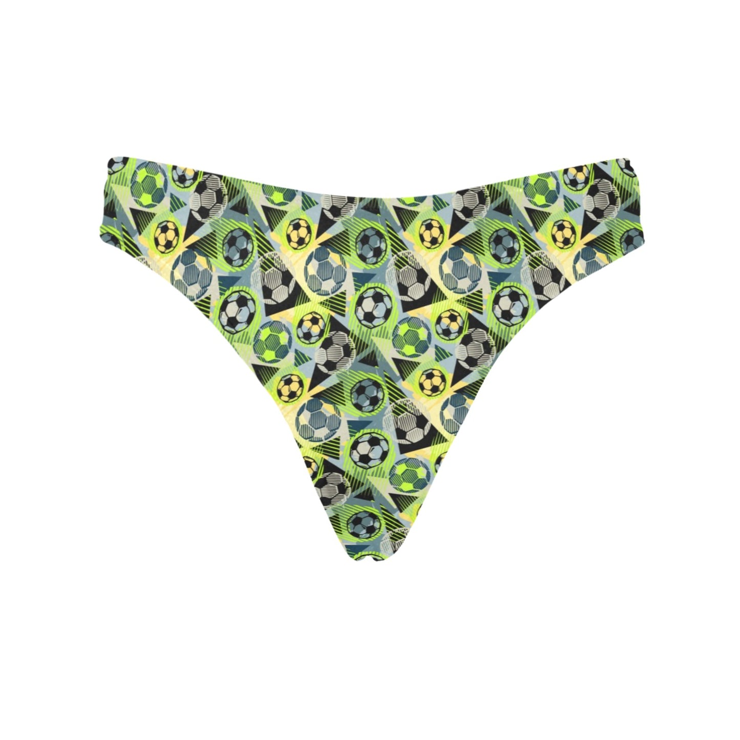 Soccer Ball Themed Print Pattern Women's Thongs