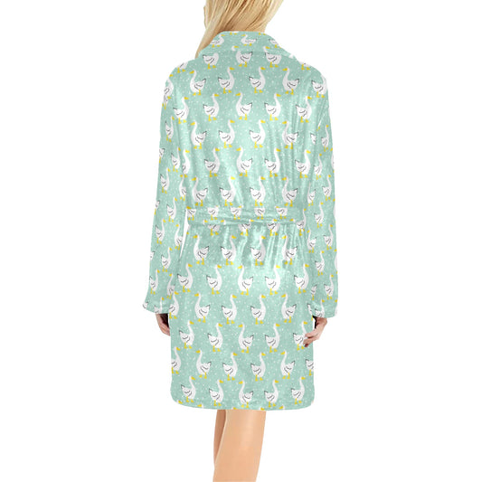 Goose Print Design LKS404 Women's Fleece Robe