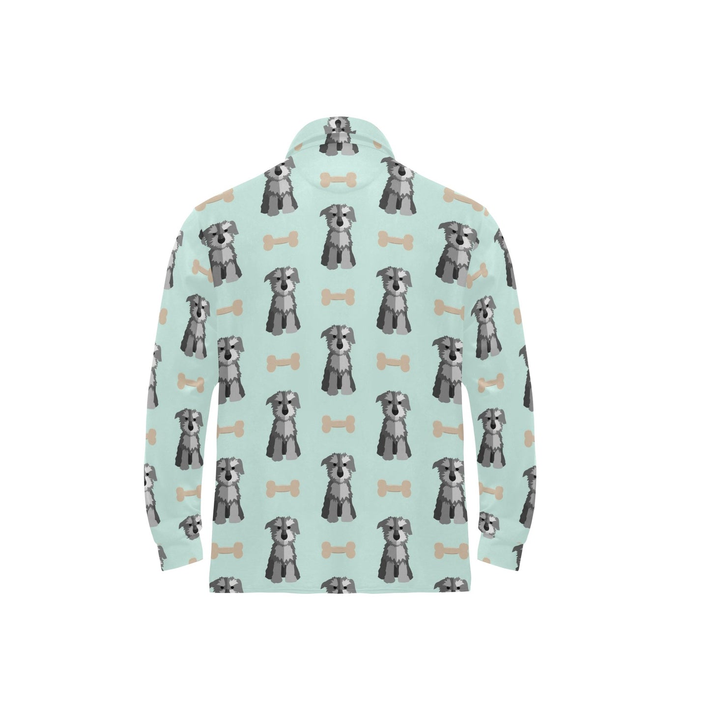 Schnauzers Pattern Print Design A03 Long Sleeve Polo Shirt For Men's