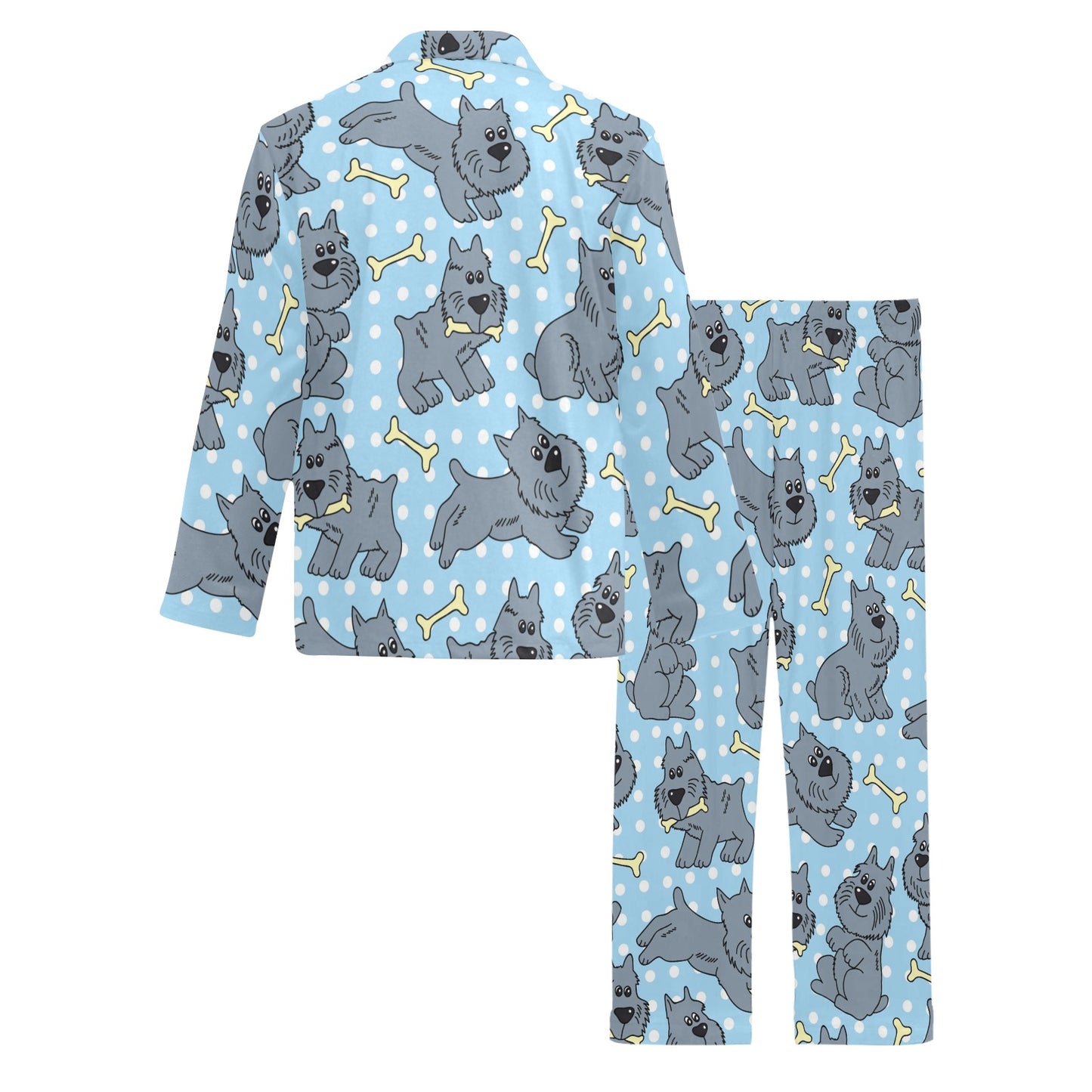 Schnauzers Pattern Print Design A02 Men's Long Pajama Set