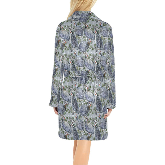 Guinea Fowl Print Design LKS402 Women's Fleece Robe