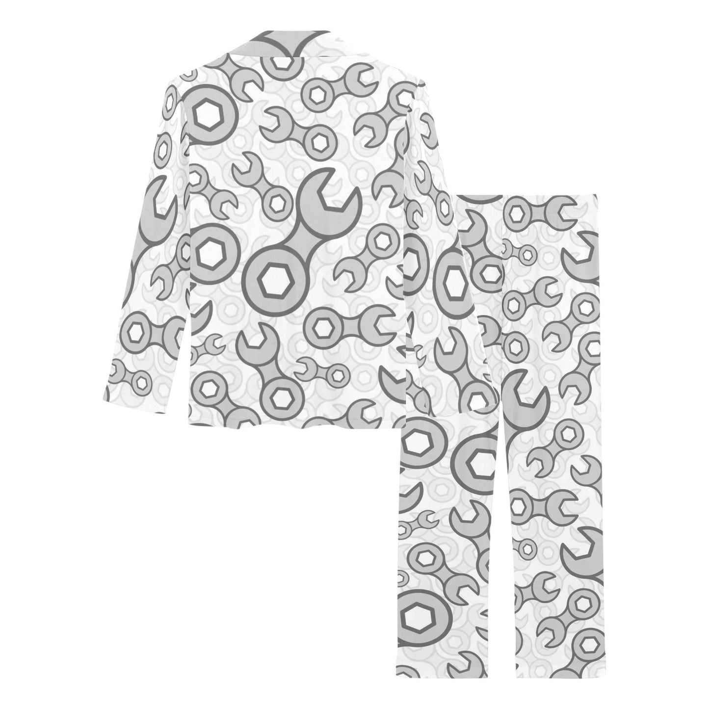Mechanic Pattern Print Design 05 Women's Long Pajama Set