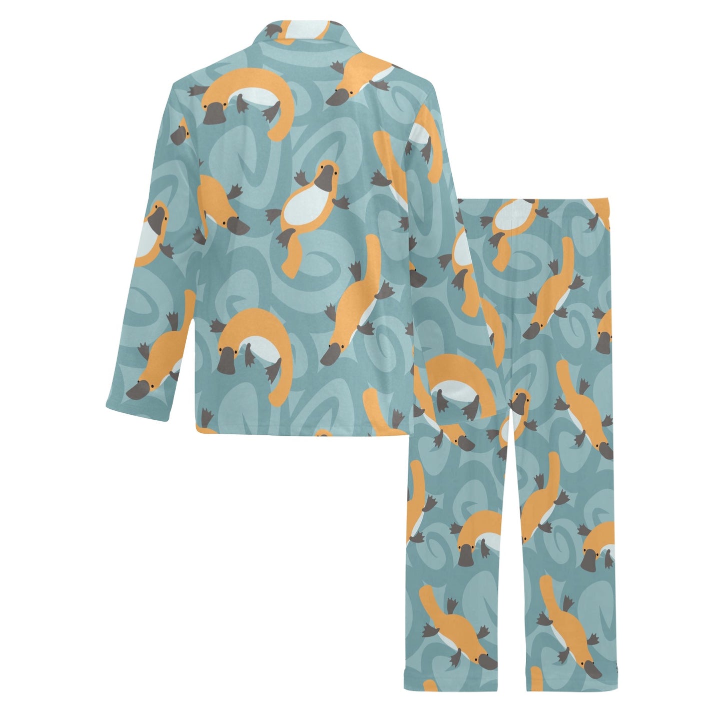 Platypus Pattern Print Design A01 Men's Long Pajama Set