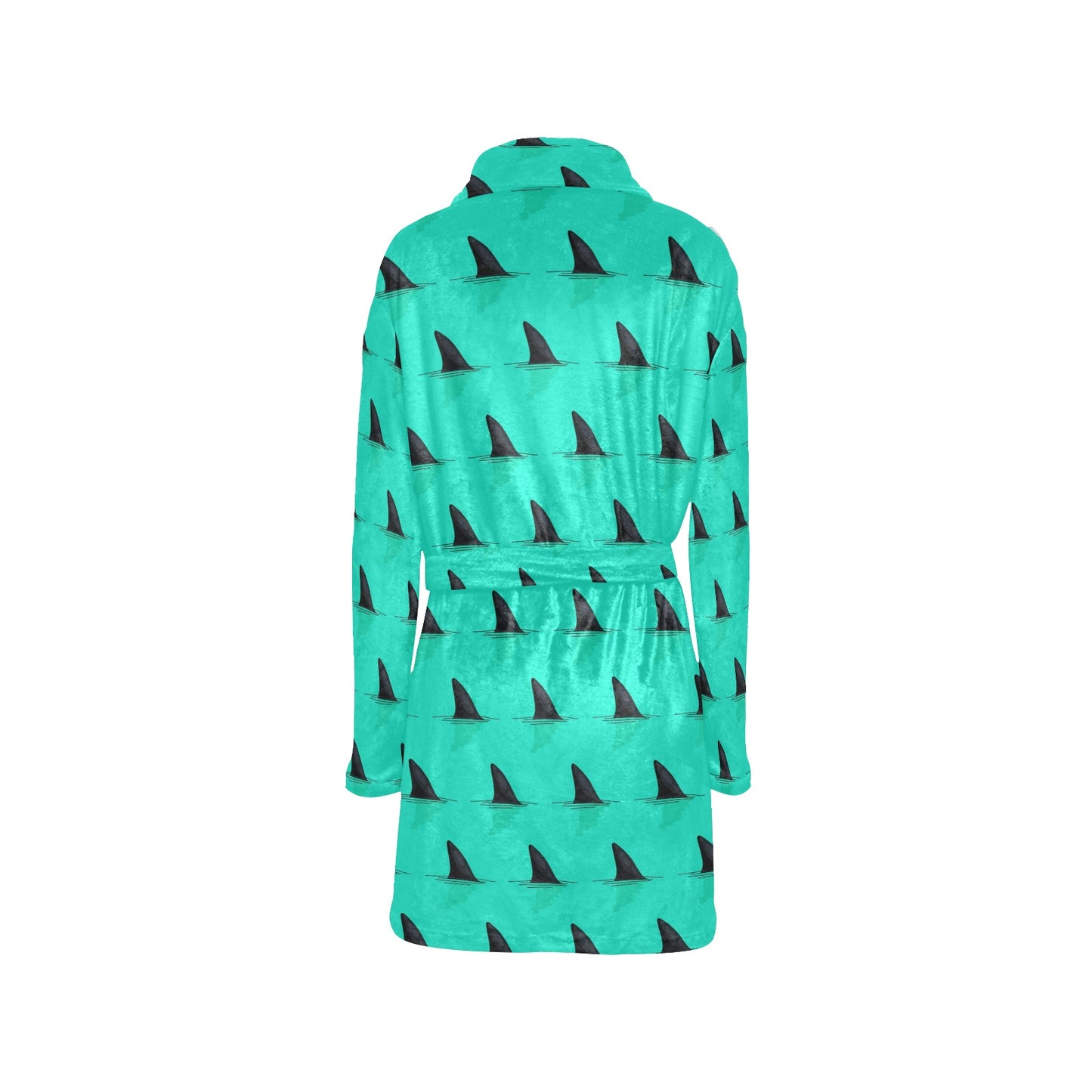 Shark Fin Pattern Women's Fleece Robe