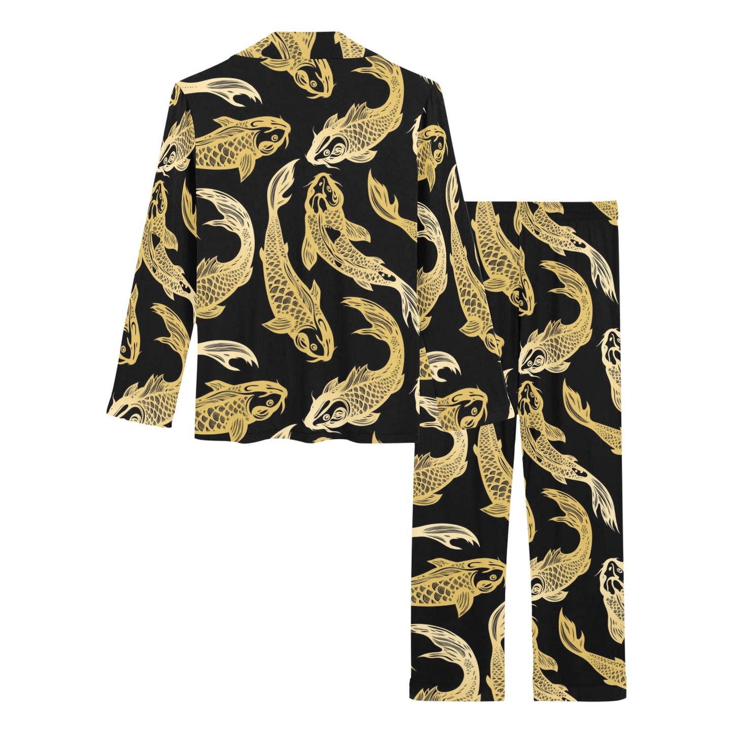 KOI Fish Pattern Print Design 03 Women's Long Pajama Set