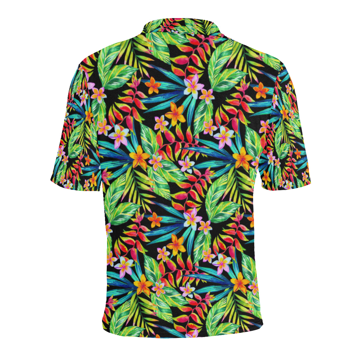 Heliconia Pattern Print Design HL09 Men Polo Shirt