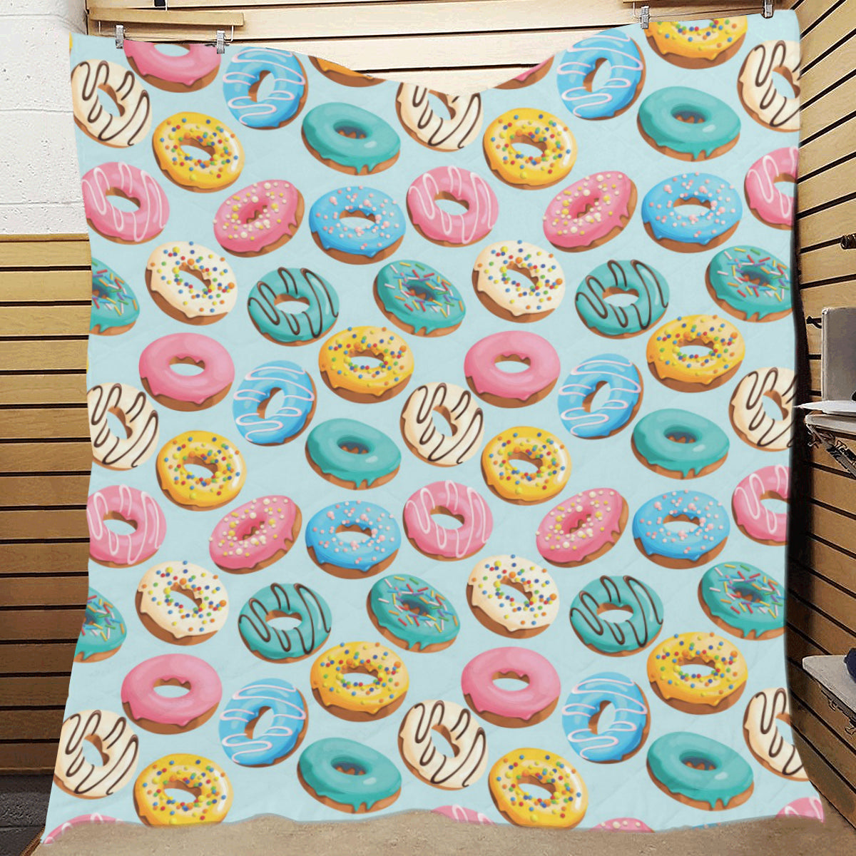 Donut Pattern Print Design DN05 Premium Quilt