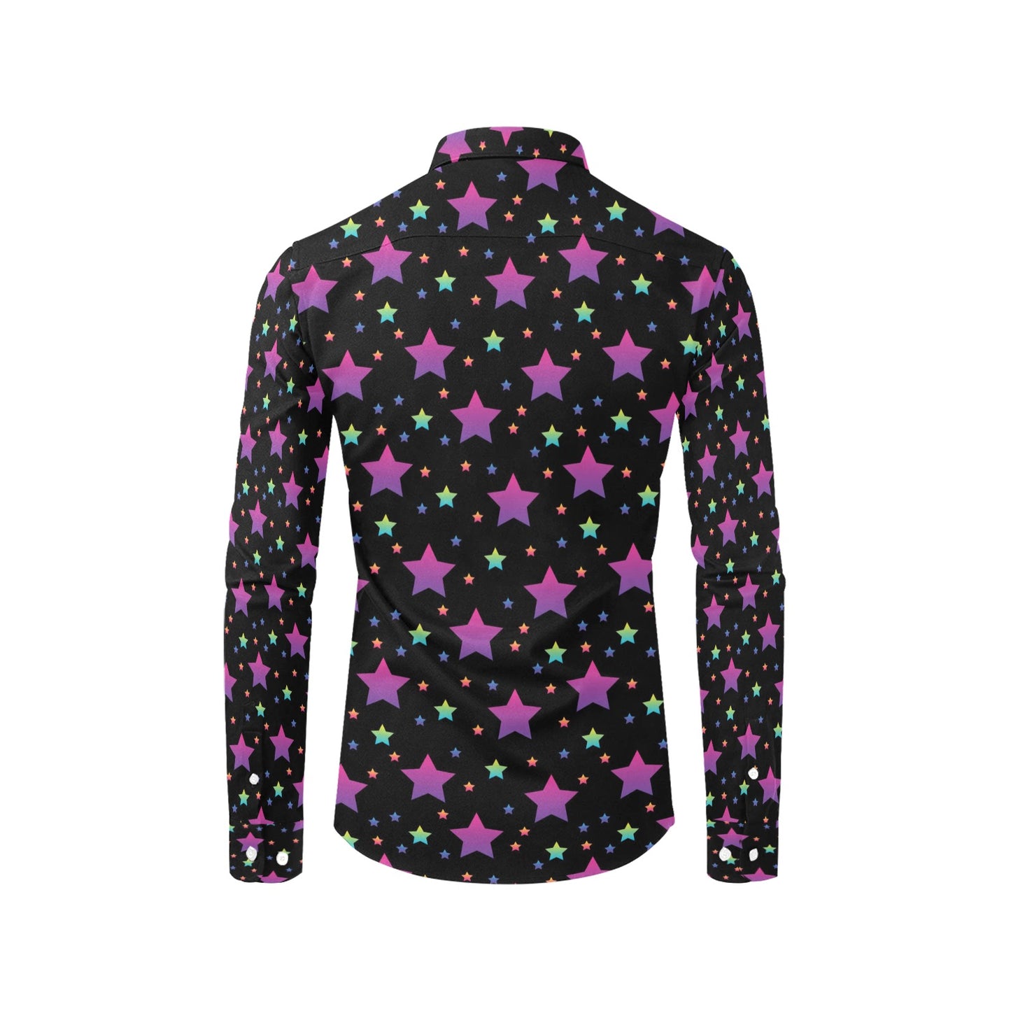 Star Print Design LKS305 Men's Long Sleeve Dress Shirt
