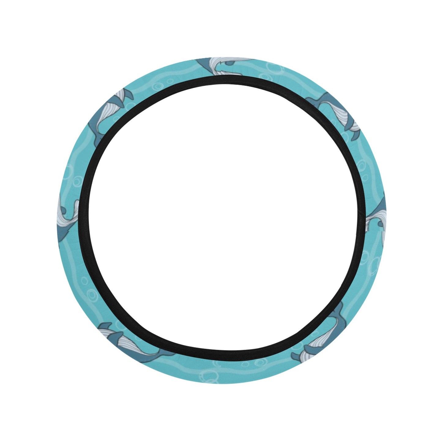 Whale Print Design LKS303 Steering Wheel Cover with Elastic Edge