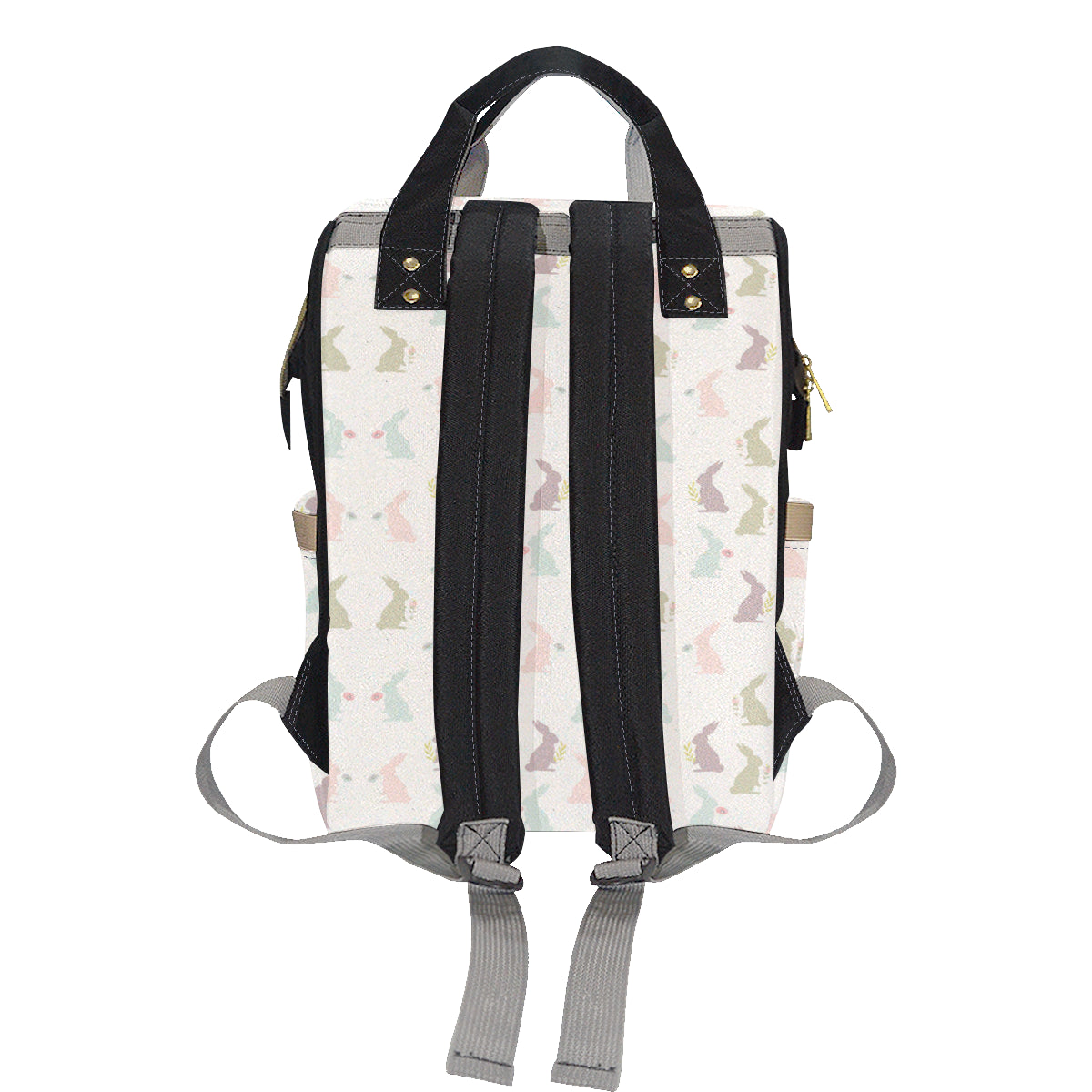 Bunny Pattern Print Design 05 Diaper Bag Backpack