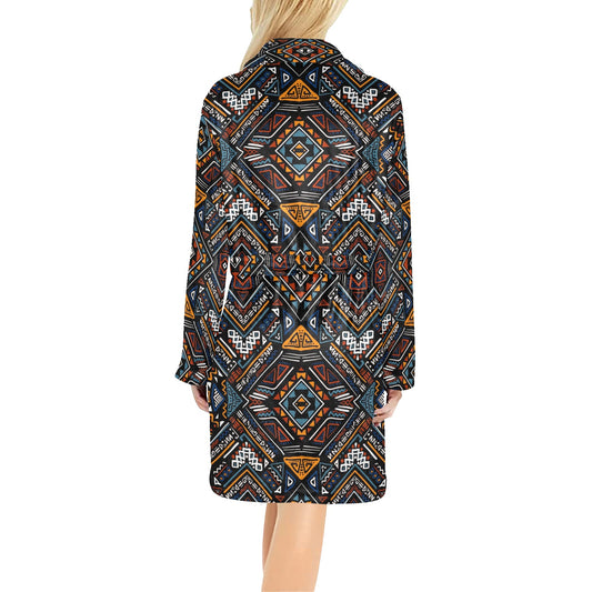 African Kente Print v2 Women's Fleece Robe