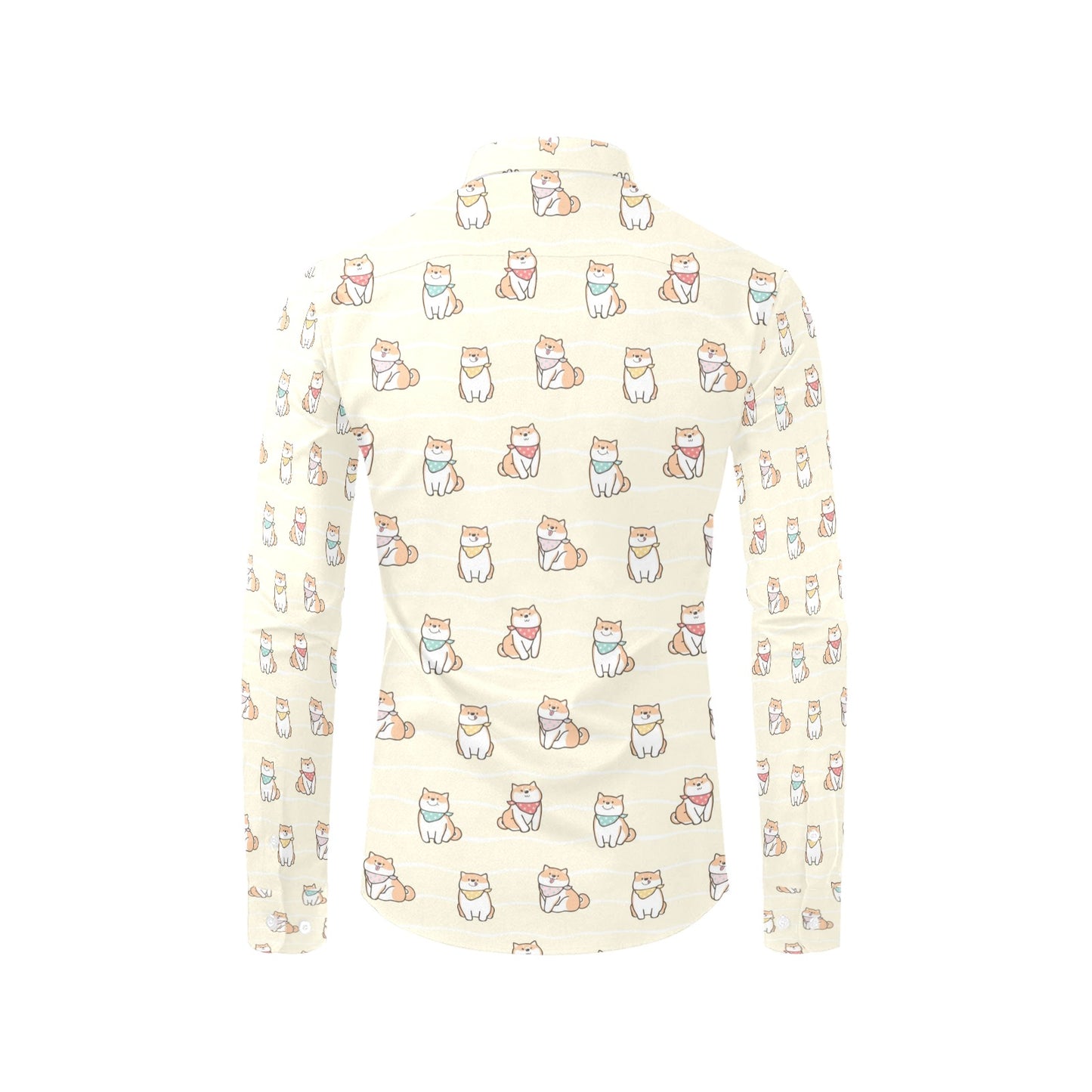 Shiba Inu Print Design LKS306 Men's Long Sleeve Dress Shirt