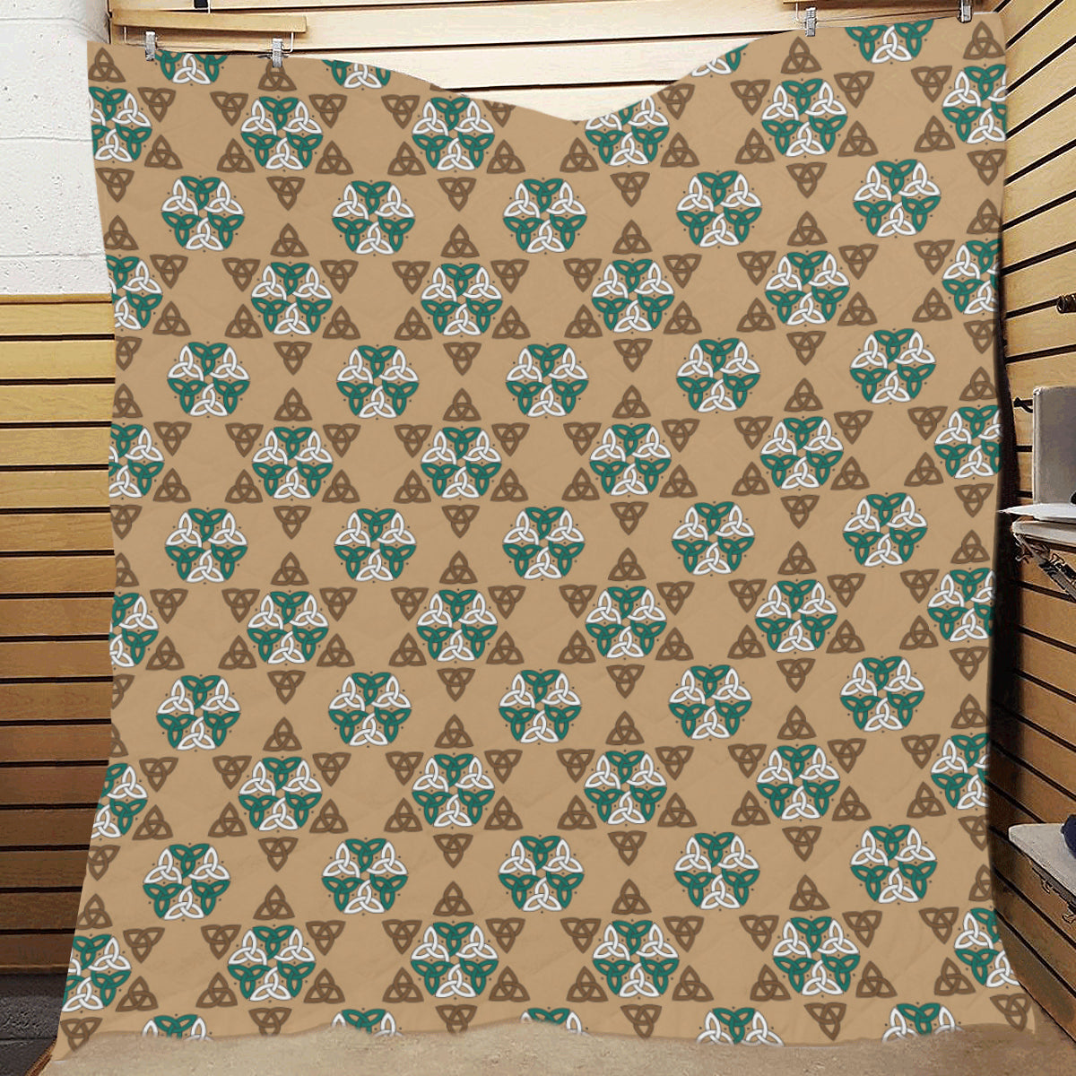 Celtic Pattern Print Design 08 Premium Quilt