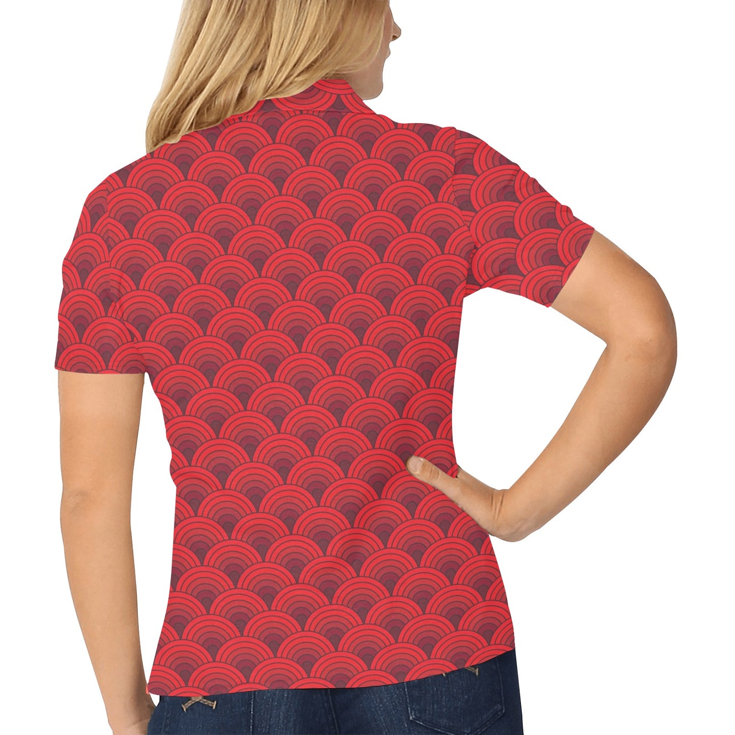 Scales Print Design LKS403 Women's Polo Shirt