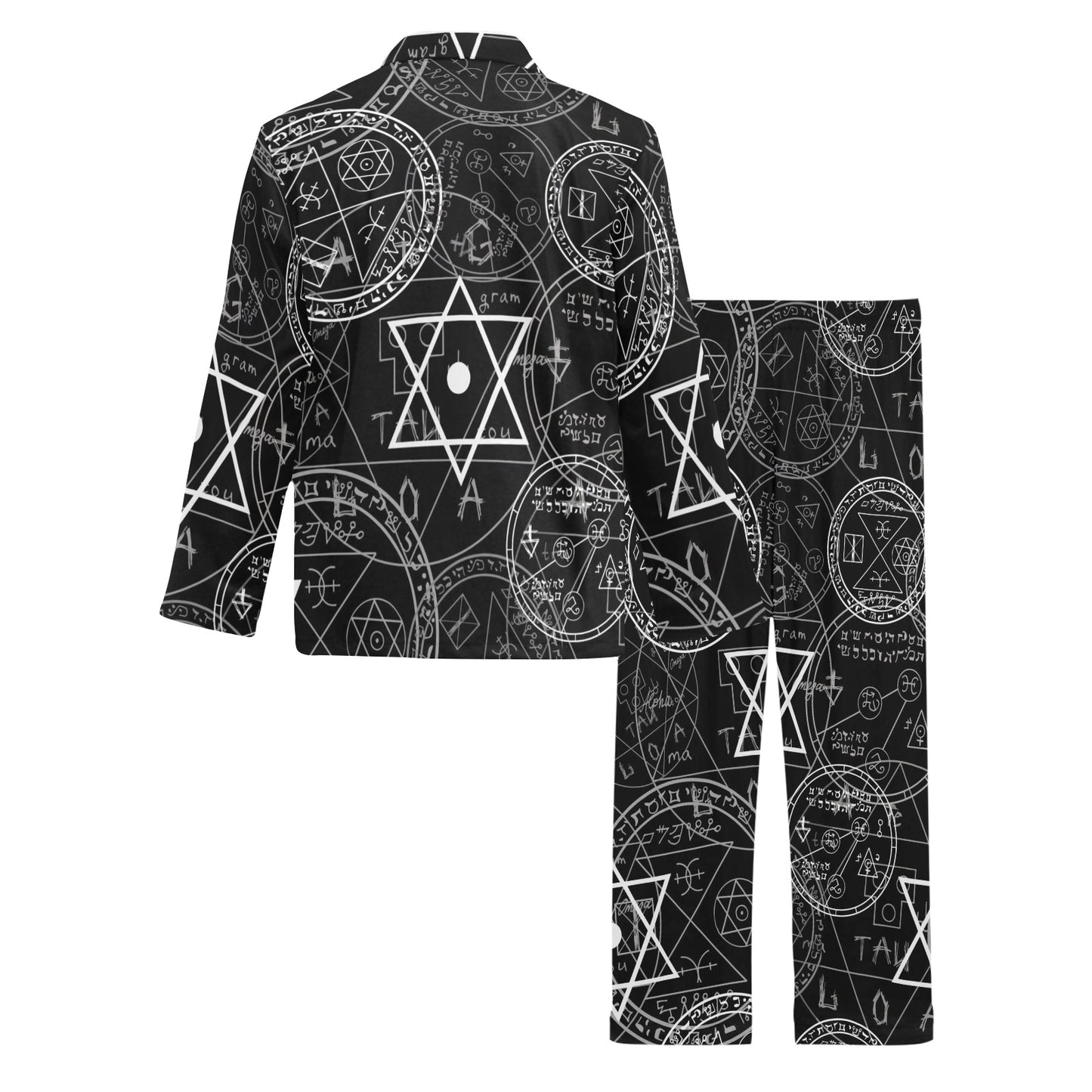 Pentagram Pattern Print Design A01 Men's Long Pajama Set