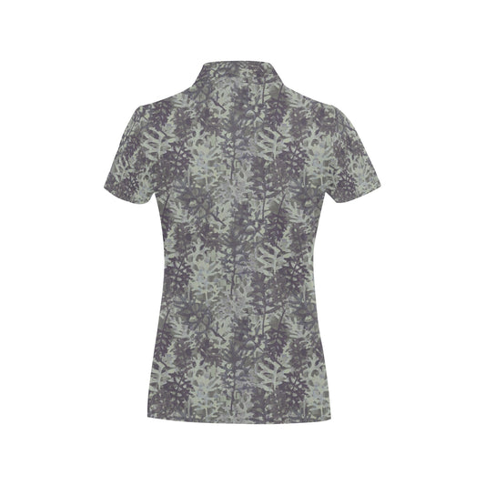 Camouflage Fern Pattern Print Design 05 Women's Polo Shirt