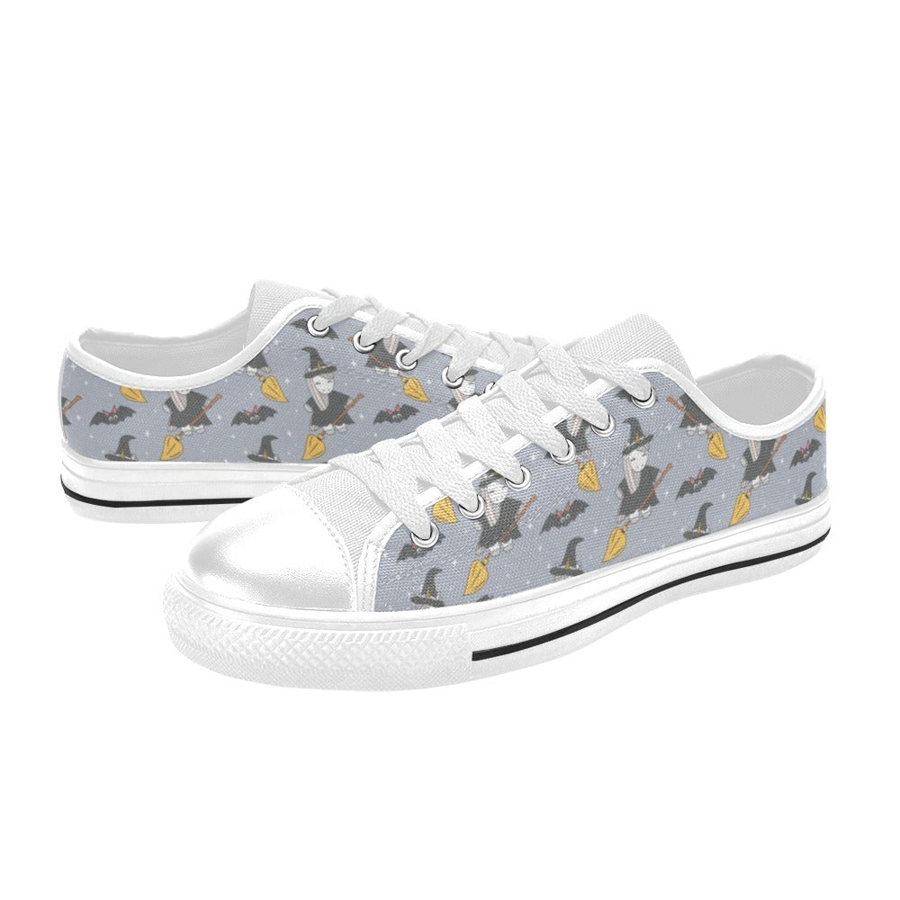 Witch Print Design LKS307 Women's White Low Top Shoes