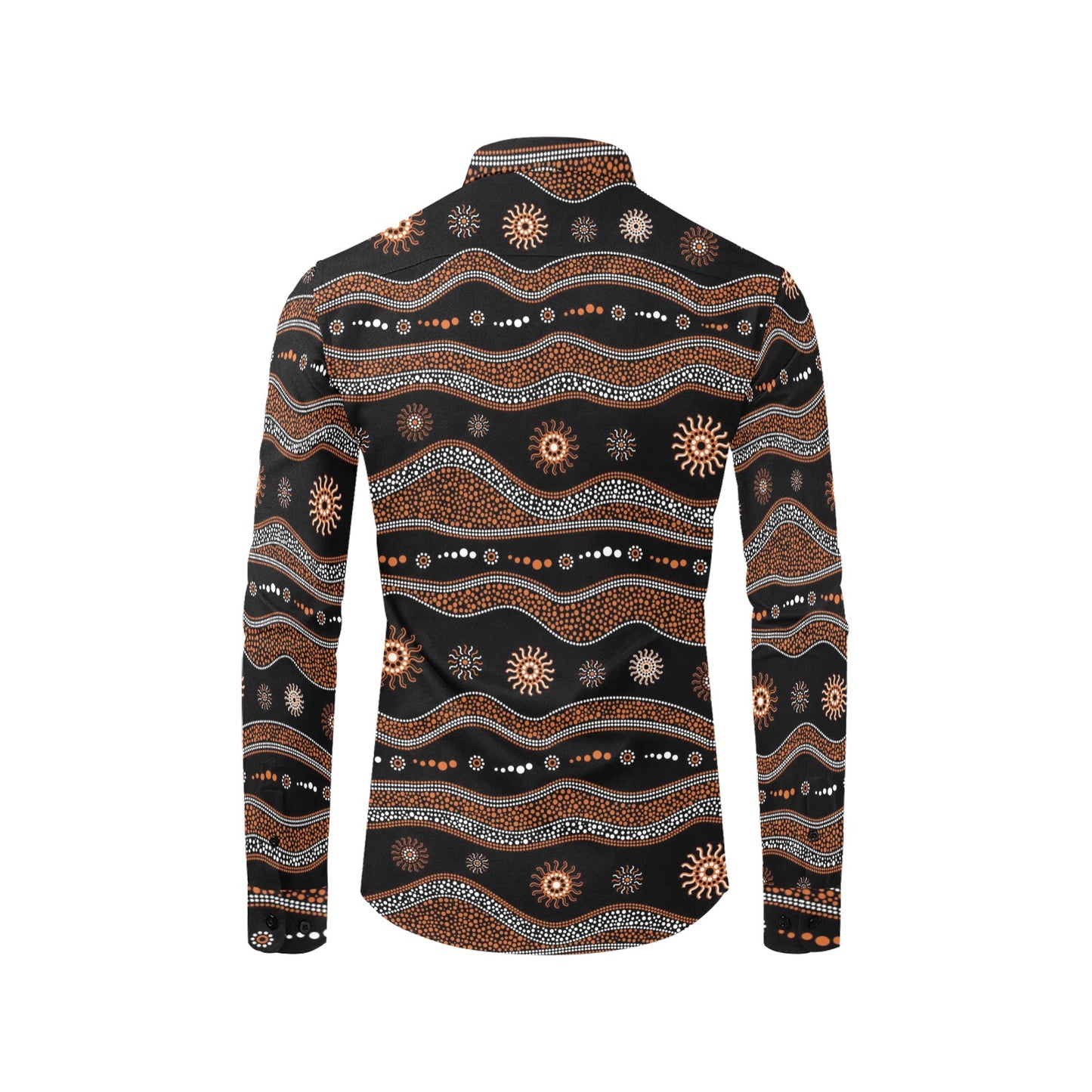 Aboriginal Print Design LKS404 Men's Long Sleeve Dress Shirt