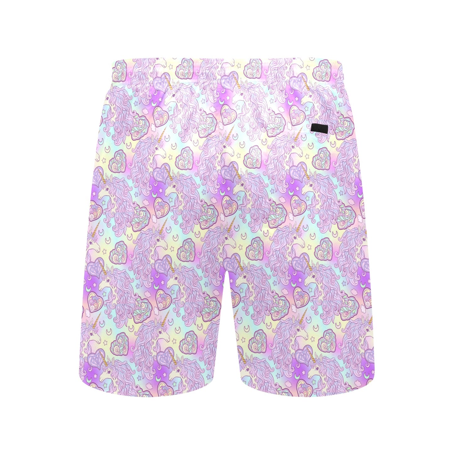 Unicorn Rainbow Star Heart Print Men's Swim Trunks Beach Shorts