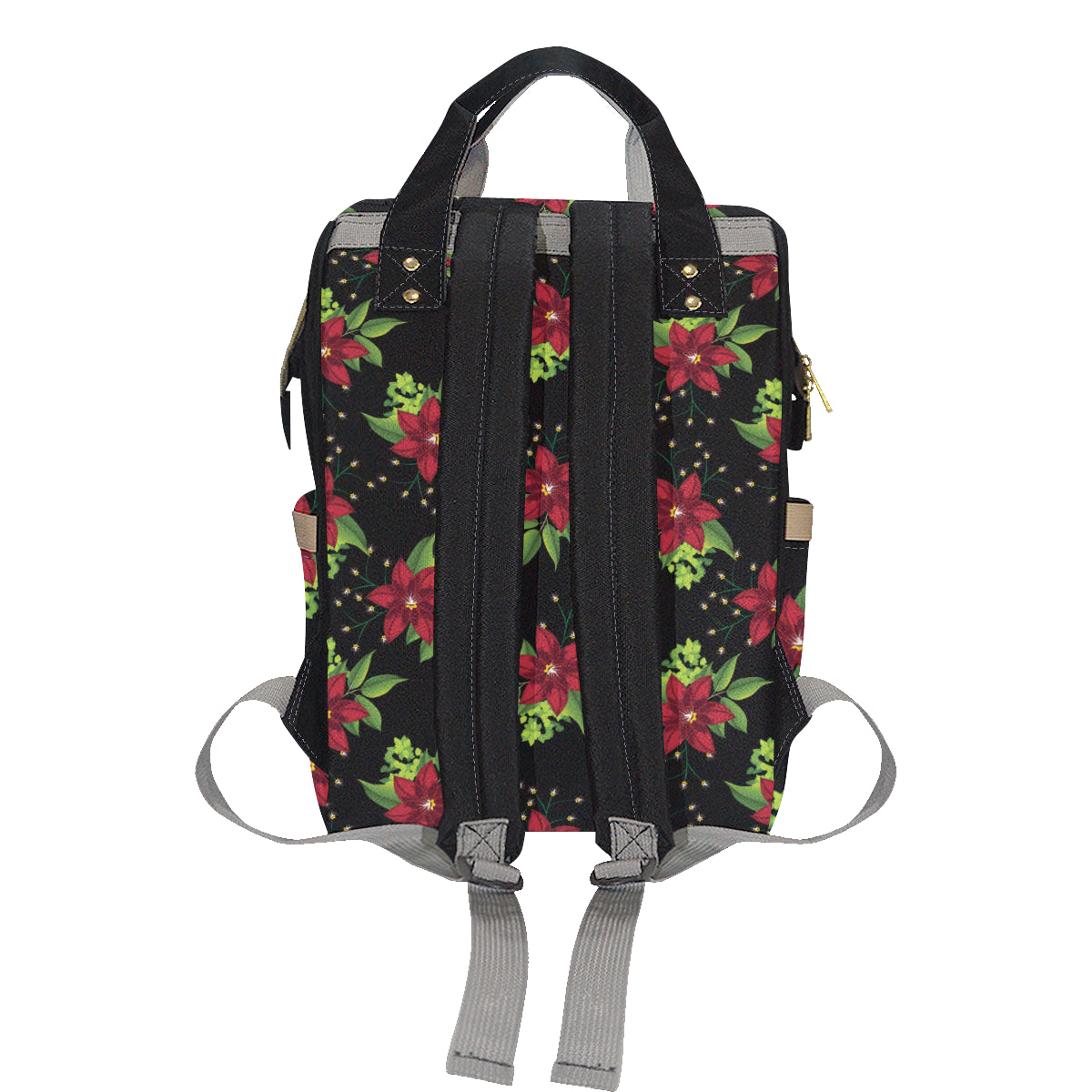 Poinsettia Pattern Print Design A01 Diaper Bag Backpack