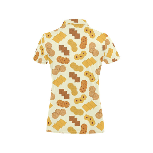 Cookie Pattern Print Design 06 Women's Polo Shirt