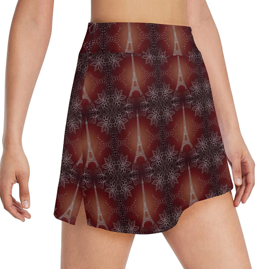 Eiffel Tower Drawing Print 17" Golf & Pickleball Skort with Pockets